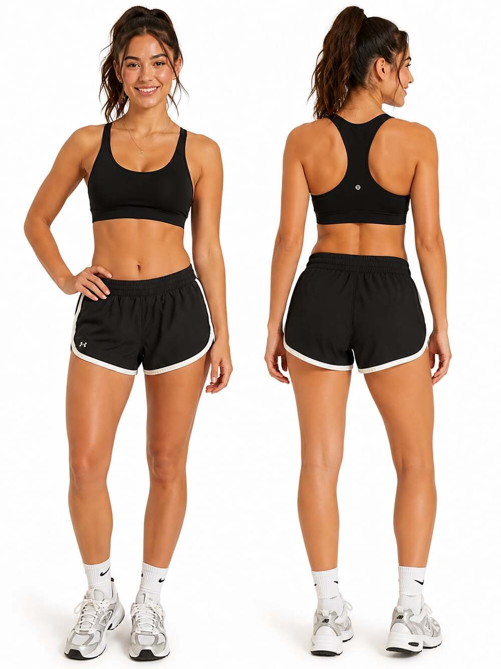 Under Armour HeatGear Play Up Shorts Women's XS Black White Athletic